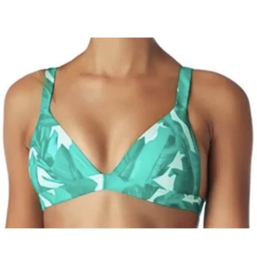 Vitamin A Swim Triangle Bikini Top Green Palm Leaves Size Small El Cenote